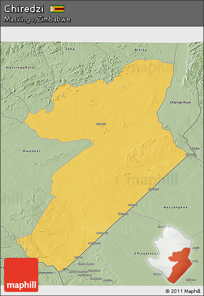 Savanna Style 3D Map of Chiredzi