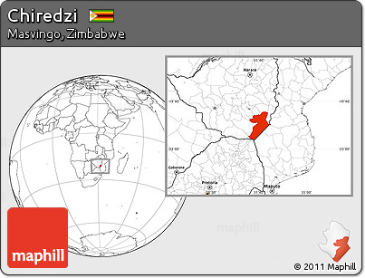 Blank Location Map of Chiredzi