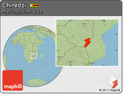Savanna Style Location Map of Chiredzi