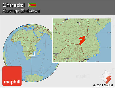Savanna Style Location Map of Chiredzi