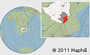 Savanna Style Location Map of Chiredzi, highlighted country, highlighted parent region, hill shading