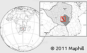 Blank Location Map of Chivi, highlighted country, highlighted parent region