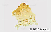 Physical 3D Map of Zaka, cropped outside