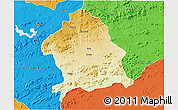Physical 3D Map of Zaka, political outside