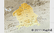 Physical 3D Map of Zaka, semi-desaturated