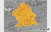 Political 3D Map of Zaka, desaturated