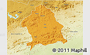Political 3D Map of Zaka, physical outside