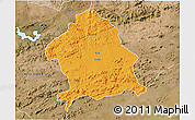 Political 3D Map of Zaka, satellite outside
