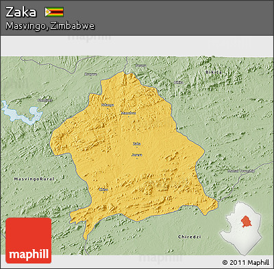 Savanna Style 3D Map of Zaka