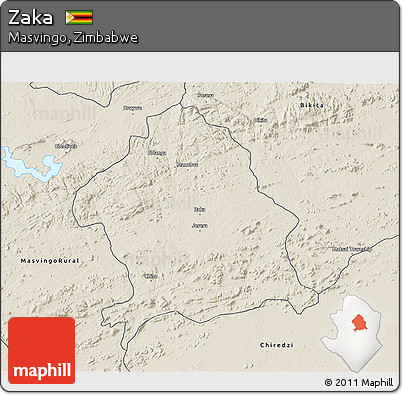 Shaded Relief 3D Map of Zaka