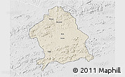 Shaded Relief 3D Map of Zaka, lighten, desaturated