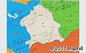 Shaded Relief 3D Map of Zaka, political outside