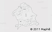 Silver Style 3D Map of Zaka, single color outside