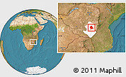 Satellite Location Map of Zaka, highlighted parent region