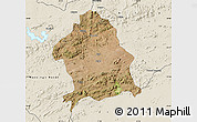 Satellite Map of Zaka, shaded relief outside
