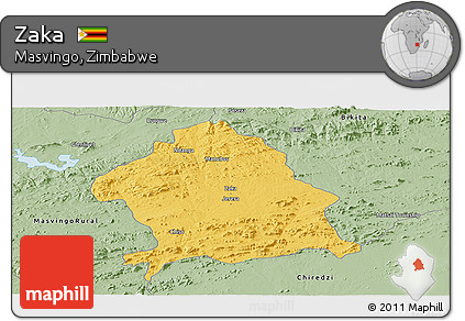 Savanna Style Panoramic Map of Zaka