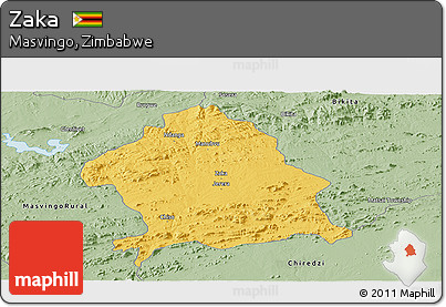 Savanna Style Panoramic Map of Zaka