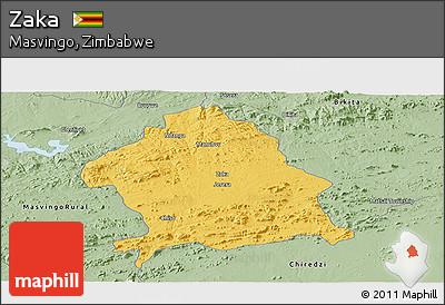 Savanna Style Panoramic Map of Zaka