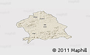 Shaded Relief Panoramic Map of Zaka, cropped outside