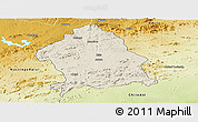 Shaded Relief Panoramic Map of Zaka, physical outside