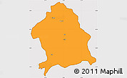 Political Simple Map of Zaka, cropped outside