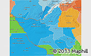 Political Shades 3D Map of Matabeleland North