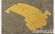Physical 3D Map of Bubi, darken, semi-desaturated