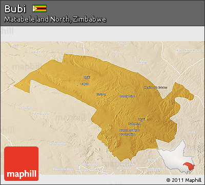 Physical 3D Map of Bubi, lighten