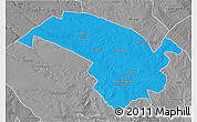 Political 3D Map of Bubi, desaturated