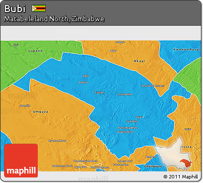 Political 3D Map of Bubi