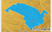 Political 3D Map of Bubi, physical outside