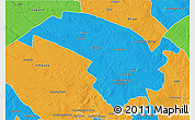 Political 3D Map of Bubi