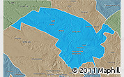 Political 3D Map of Bubi, semi-desaturated