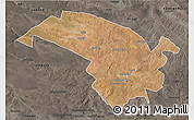 Satellite 3D Map of Bubi, darken, semi-desaturated