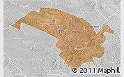 Satellite 3D Map of Bubi, lighten, desaturated