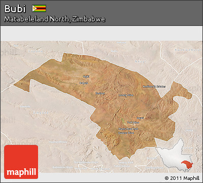 Satellite 3D Map of Bubi, lighten