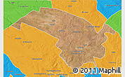 Satellite 3D Map of Bubi, political outside