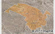 Satellite 3D Map of Bubi, semi-desaturated