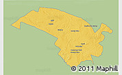 Savanna Style 3D Map of Bubi, single color outside