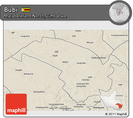 Shaded Relief 3D Map of Bubi