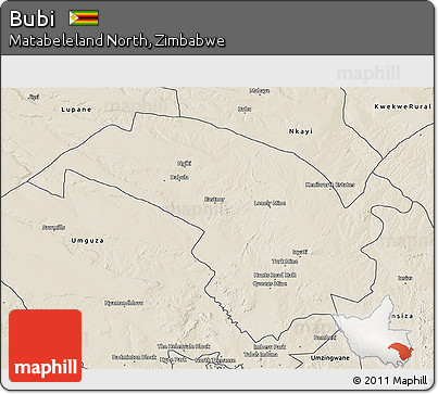 Shaded Relief 3D Map of Bubi