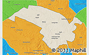 Shaded Relief 3D Map of Bubi, political outside
