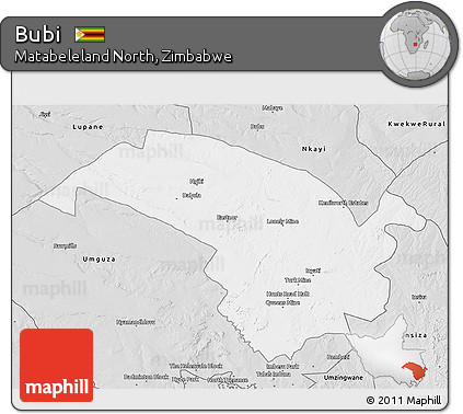 Silver Style 3D Map of Bubi
