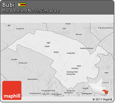 Silver Style 3D Map of Bubi