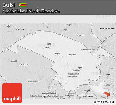 Silver Style 3D Map of Bubi