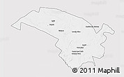 Silver Style 3D Map of Bubi, single color outside
