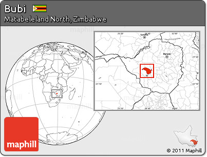 Blank Location Map of Bubi