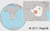 Gray Location Map of Bubi, highlighted country, within the entire country
