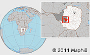 Gray Location Map of Bubi, highlighted country, highlighted parent region