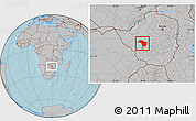 Gray Location Map of Bubi, hill shading